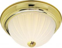 Nuvo 60/440 - 2-Light 11" Dome Flush Mount Ceiling Light in Polished Brass Finish with Frosted Melon Glass and